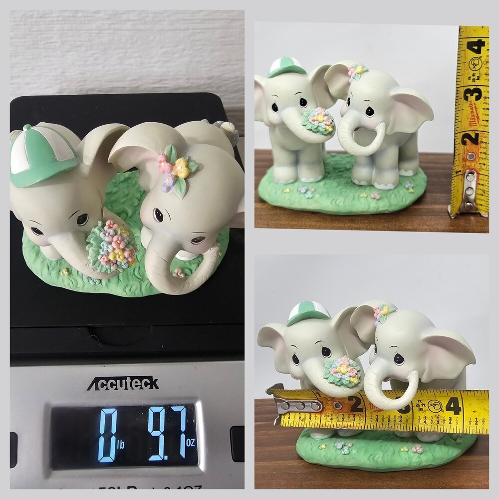 Vtg Precious Moments Figurine Don't Ever Forget How Much I Love You Elephants - Picture 7 of 7